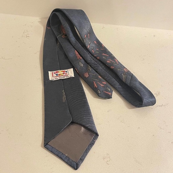 90s Blue Polyester Cartoon Print Bugs Bunny Classic Neck Tie - Picture 3 of 5